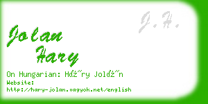 jolan hary business card